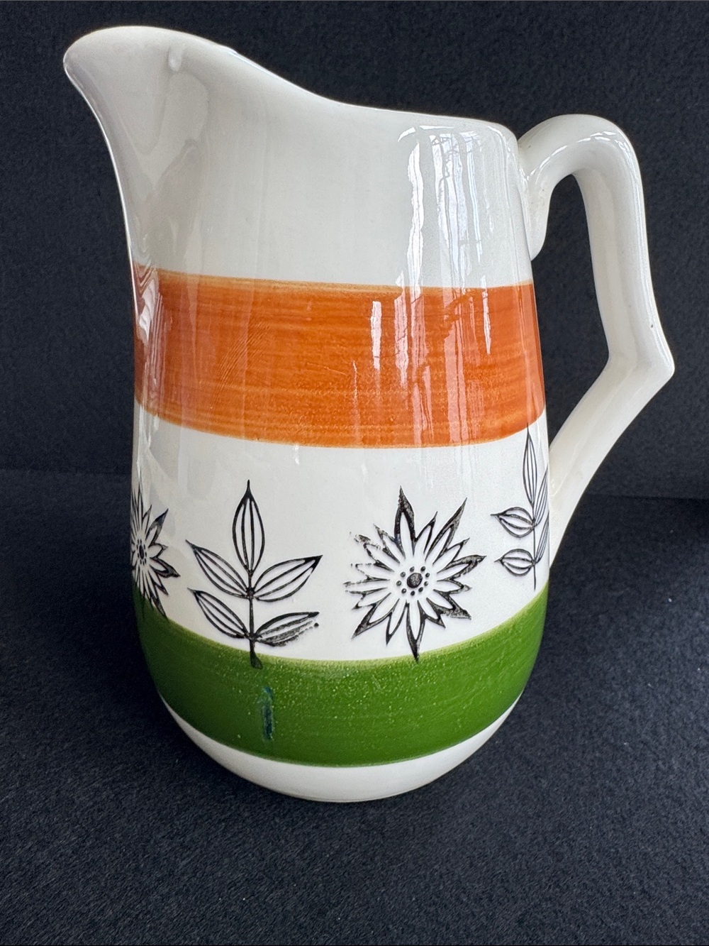 VTG Royal Sealy 1950 MCM Hand Painted Pitcher and 6 Cups Japan - Picture 5 of 14